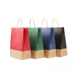 कस्टम आकार पैकेज पेपर हैंडल पेपर बैग क्राफ्ट पेपर शॉपिंग बैग