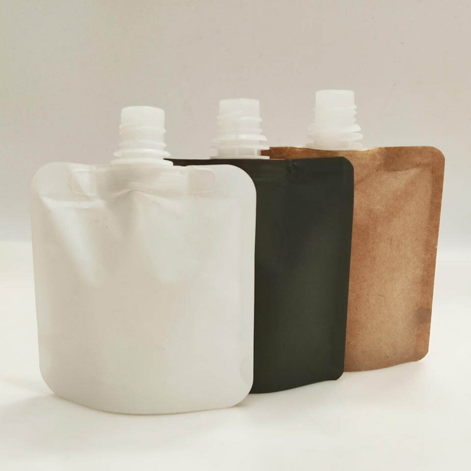 Plastik Biodegradable Laminated PLA Degradable wedang kemasan stand up spout bag