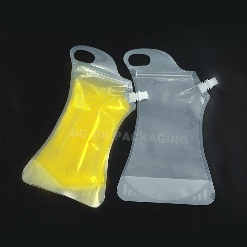 پلاسٹک ہینڈل پیکجنگ فوڈ سپاؤٹ پاؤچ نمایاں تصویر کے ساتھ سپاؤٹ پیکجنگ بیوریج بیگ کے ساتھ پینے کا پاؤچ
