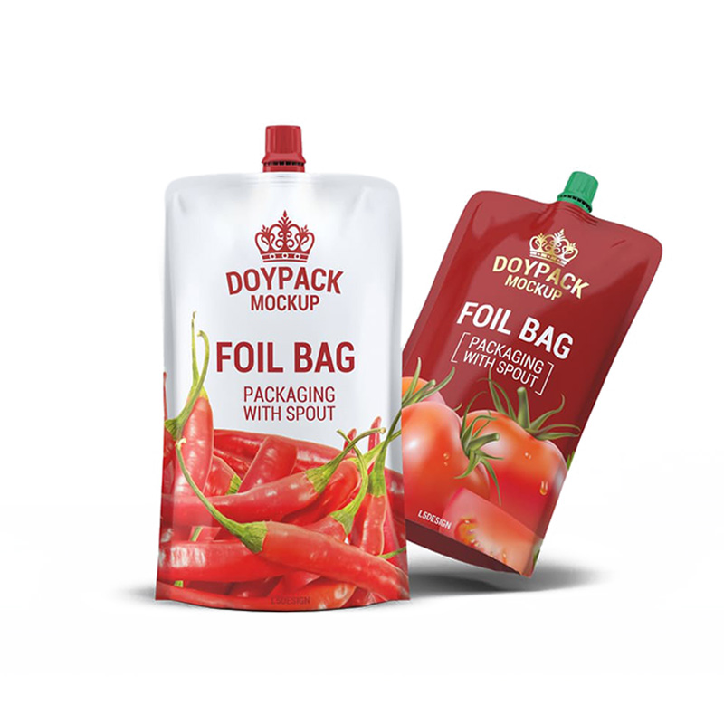 Custom nga Ketchup Packaging Bags Foil spout pouch