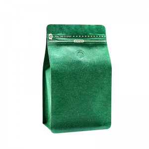 कस्टम मुद्रित बायोडिग्रेडेबल फ्लैट बॉटम पैकेज क्राफ्ट पेपर टी बैग 250 ग्राम 500 ग्राम 1000 ग्राम बीन कॉफी पैकेजिंग बैग वाल्व के साथ