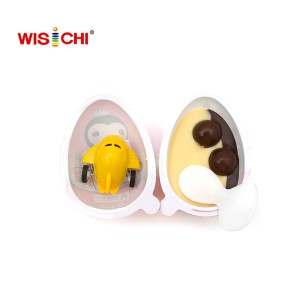 Uovo di plastica piccolo da 25 g con biscotti al cioccolato e giocattolo
