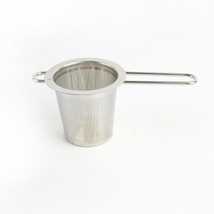 Dụng cụ lọc trà bằng kim loại có tay cầm đôi dạng giỏ TT-TI002