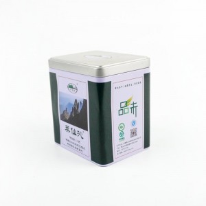 Dekoratívna prázdna štvorcová hliníková plechovka na čaj TTB-019