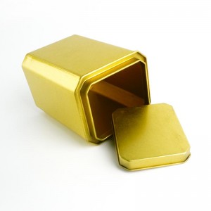 Duże złote metalowe pudełko na herbatę TTB-020