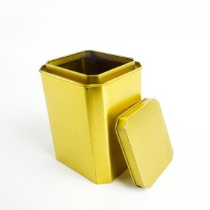 קופסת תה מתכתית זהב גדולה TTB-020