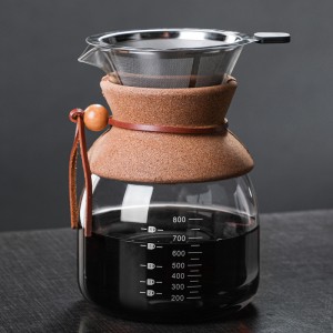 800ml Borosilicate Glass Paperless Stainless Pour Over Dripper Coffee Maker CP-800RS