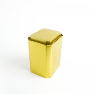 Caja de té grande metálica dorada TTB-020