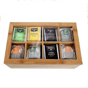 קופסא שקית תה מעץ עם חלון