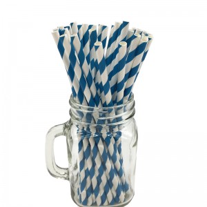 Low Quantity Factory white and blue Disposable Biodegradable paper straws paper drinking straw