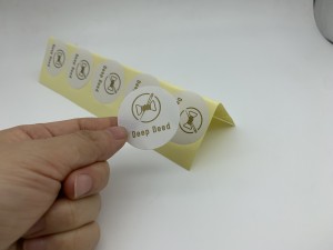 Benotzerdefinéiert Design Pabeier selbstklebend Sticker