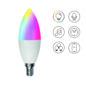 E14 LED मैनबत्ती Tuya WiFi स्मार्ट एलईडी बल्ब RGB BU-E14-CA-WIFI