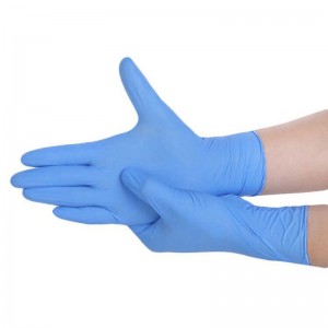 I-Medical Exam Glove En455 100% I-Nitrile Non Latex Blue Powder Yamahhala Elahlwayo Yokuhlola I-Nitrile Yokuhlinza