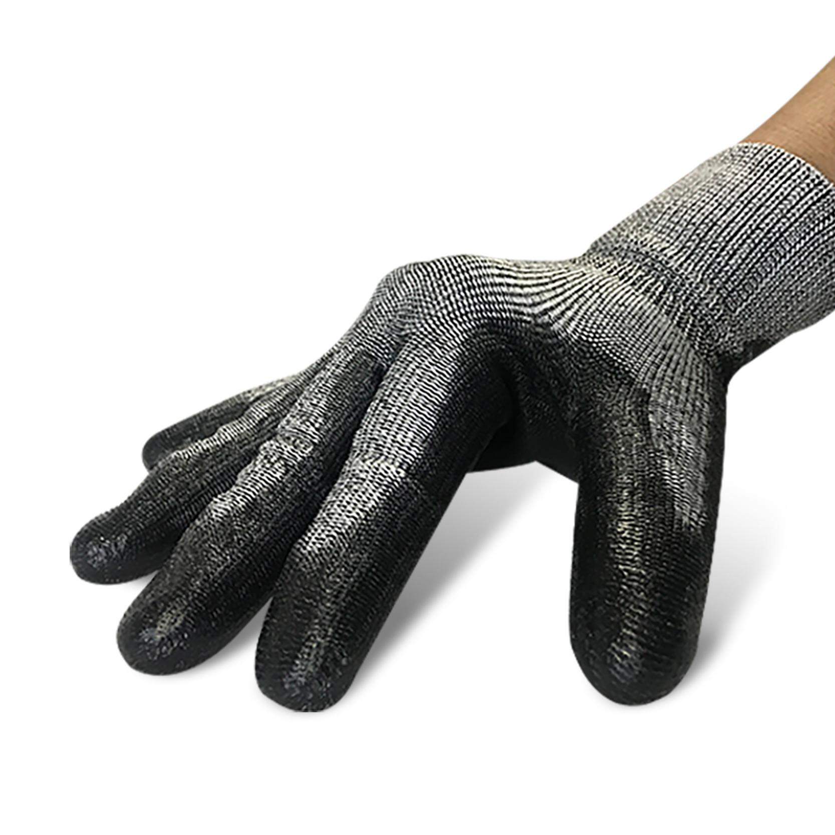 Гарячі продажі 13G Hppe+скловолокно+сталева оболонка, нітрилові рукавички з піщаним покриттям. Представлене зображення