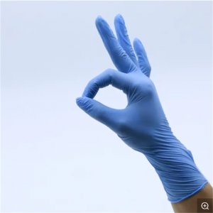 Găng tay kiểm tra y tế En455 100% Nitrile không cao su Bột màu xanh lam miễn phí Găng tay kiểm tra dùng một lần miễn phí Nitrile cho phẫu thuật