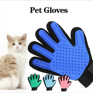 Vânzare directă din fabrică mănuși pentru animale de companie, din cauciuc de culoare solidă, perie cu cinci degete, mănuși de curățare pentru câini, artefact pentru pisici