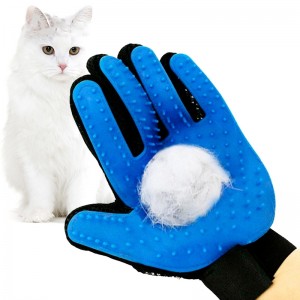 I-Silicone Deshedding Ibhafu ye-Silicone Inja ye-Pet Grooming Glove ye-Pet