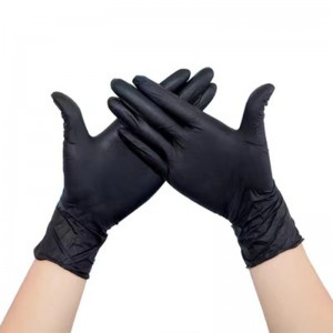 Wholesale Powder Free Disposable Black Nitrile Gloves with High Quality