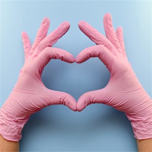 Wysokiej jakości bezpudrowe jednorazowe rękawiczki ręczne Niestandardowe badanie bezpieczeństwa ekranu dotykowego Rękawice z mieszanki nitrylowej