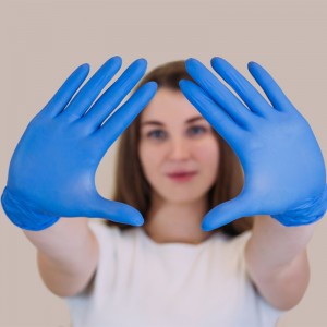 ホットセールスブルー使い捨てニトリル手袋高品質の保護ハンドグローブ