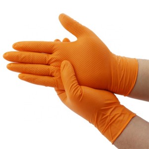 I-Diamond Nitrile Gloves Factory Thengisa Ngokuqondile I-Diamond Grip Nitrile Gloves
