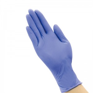 មានក្នុងស្តុក ដឹកជញ្ជូនរហ័សទាន់ចិត្ត តម្លៃសមរម្យ ស្រោមដៃវេជ្ជសាស្រ្ដពណ៌ខៀវខ្មៅ Nitrile Blend Powder Free Latex Vinyl Glove