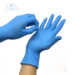 Vendita calda di guanti monouso per esami in nitrile per uso domestico senza polvere
