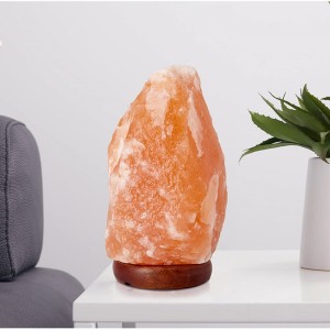 Лампа из гималайской соли с диммерным выключателем Полностью натуральная и ручная работа с деревянной основой