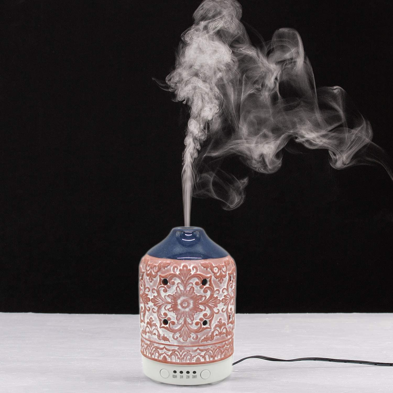 Getter 7LED gaismas difuzors 100 ml smaržas gaisa miglas mitrinātājs keramikas ultraskaņas elektriskais ēterisko eļļu difuzors Piedāvātais attēls