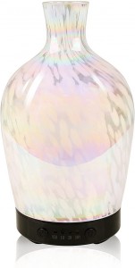 ఆర్ట్ గ్లాస్ అరోమాథెరపీ అల్ట్రాసోనిక్ హ్యూమిడిఫైయర్, 7 రంగులు మారుతున్న LED
