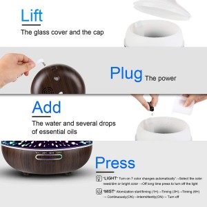 Essential Oil Diffuser 550ml Txias Mist Humidifier 3D iav Ultrasonic Aromatherapy Diffusers