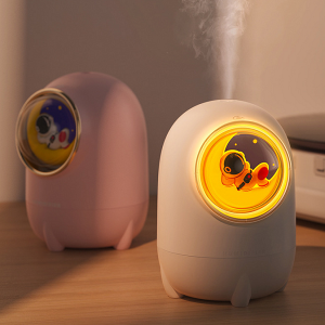 220ml Cute Space Mini Humidifier 360 degree rotation, for  Office, Personal Humidifiers for Small Room, with Night Light, 2 Mist Modes, Whisper-Quiet, for BedroomOffice Car, Women Baby Kids -Pink，...