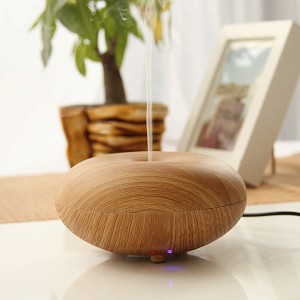 150ml Belavkarê Rûnê Essential, Aromaterapiya Aromatherapy Grain Wood Diffuser Night Light Ultrasonic Aroma Humidifier