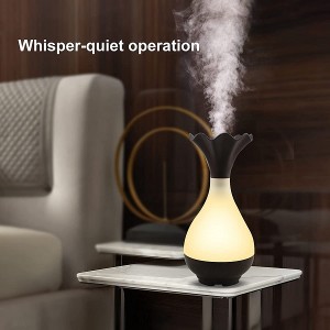 Ultrasonik Diffuser Minyak Esensial, Aromaterapi Diffuser Cool Mist Humidifier |Pematian Otomatis Tanpa Air – Diffuser Minyak Esensial untuk Kamar Tidur dengan Lampu Malam LED