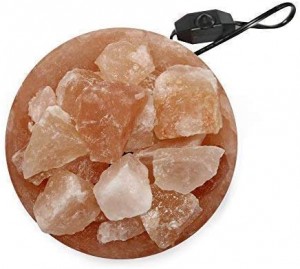 Himalayan Salinarum Crater cum Naturali Crystal Chunks, Dimmer Cord and Classic Wood Base Premium Quality Authentic from Pakistan
