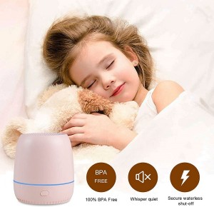 Ēterisko eļļu difuzors USB izsmidzinātājs — aromterapijas difuzors ar bezūdens automātiskās izslēgšanas mitrinātāju, 100 ml ceļojuma izmērs, 7 krāsu mainīts LED apgaismojums mājas biroja bērnu guļamistabai (rozā)
