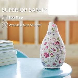 120ml Glass Vase Aromatherapy Ultrasonic Whisper Quiet Humidifier