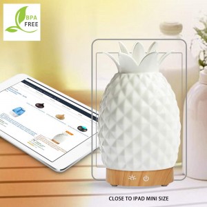 Getter Essential Oil Diffuser -160ml Cool Mist Humidifiers -7 Color LED Night Lamps Ultrasonic Ceramics Pineapple Humidifiers