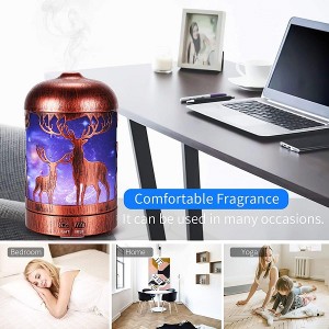 I-3D Deer Essential Oil Diffusers Metal Aromatherapy Oil Diffuser Humidifier