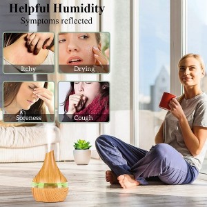 Office Desktop အတွက် Bedroom Plant Mini Humidifier အတွက် အိတ်ဆောင်သေးငယ်သော အငွေ့ပြန်စက်၊ Essential Oil အတွက် 300ML Ultra-Quiet Personal Cool Mist Air Diffuser၊