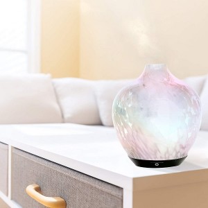 Arvesia Ultrasonic Aromatherapy Essential Oil Diffuser White Pearlized Glass Cover,