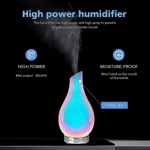 Gilashin Diffuser mai mahimmanci 120ml Aromatherapy Diffuser Ultrasonic Aroma Humidifier