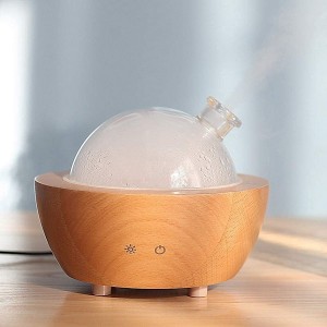 Glass Aromatherapy Essential Oil Diffuser 200ml Natural Wood Base