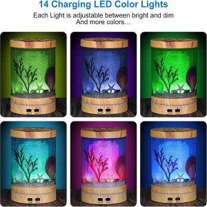 Essential Oil Diffuser, 120ml Ocean Theme Diffuser for Essential Oils Ultrasonic Aroma Diffuser Cool Mist Humidifier, Waterless Auto Shut-Off and 7 color LED Lights change for home