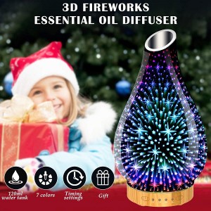 Essential Oil Diffuser 3D Glass Stars Aromatherapy Ultrasonic Humidifier Cool Mist 120ml