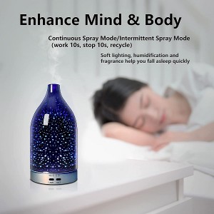 Essential Oil Diffuser Aromatherapy Humidifier Kaca 3D Kecil 100ml