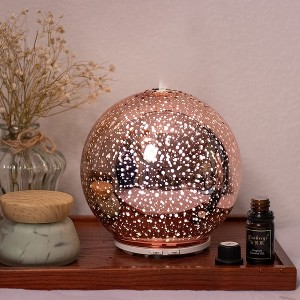 120ml Champagne Essential Oil Diffuser 3D Glass Aromatherapy Ultrasonic Humidifier