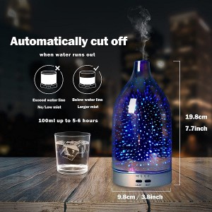 Essential Oil Diffuser Aromatherapy Humidifier Small 3D Glass 100ml