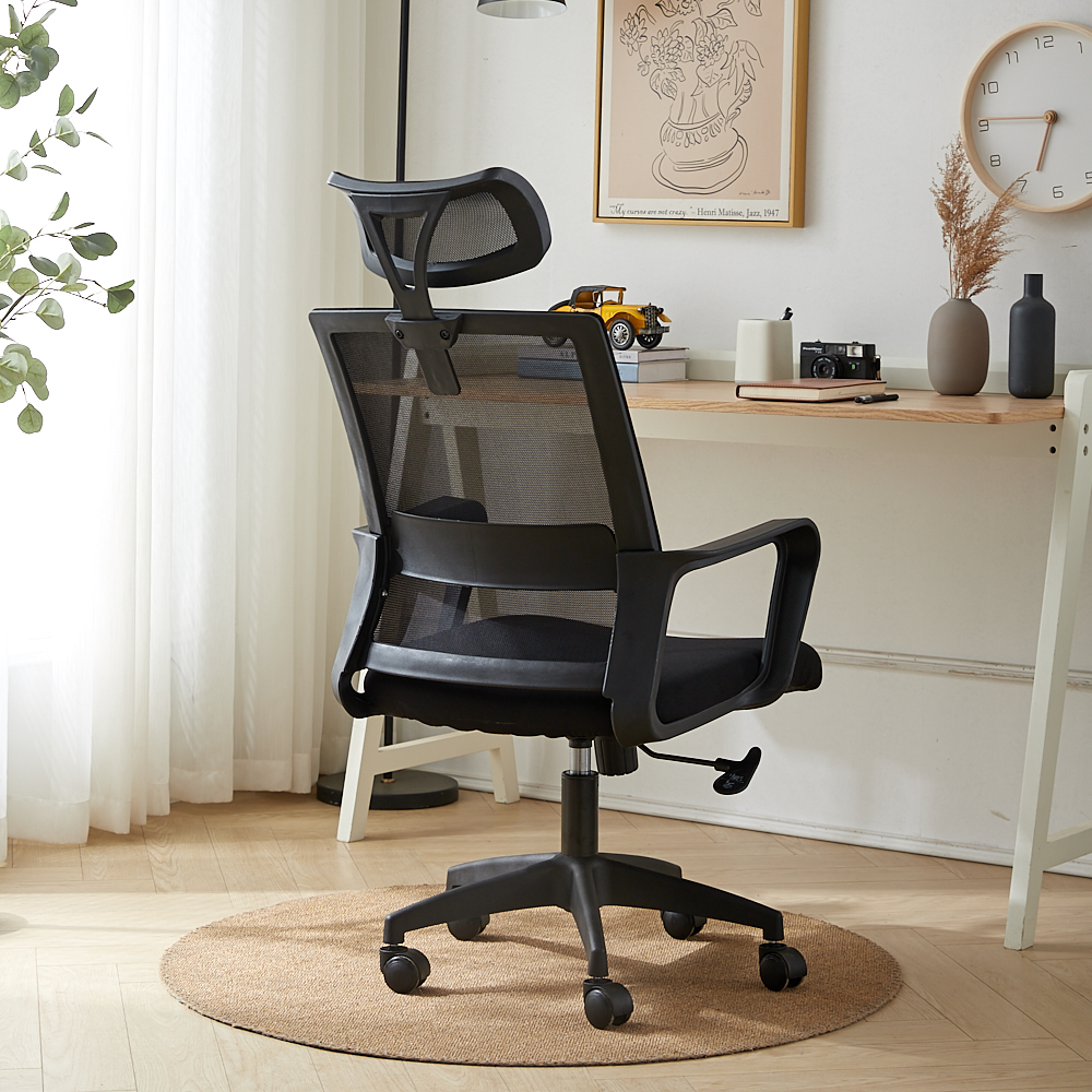 The Most Popular Adjustable Height And Black Armrest Office Chair With Nylon Base
