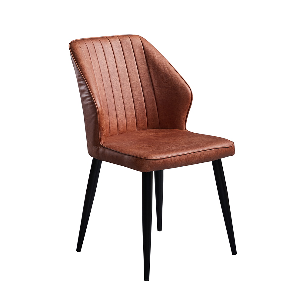 2022 Hot Sale Nordic Restaurant Pu Leather Upholstered Dining Chair Home Furniture Dining Room Chairs Modern Leather